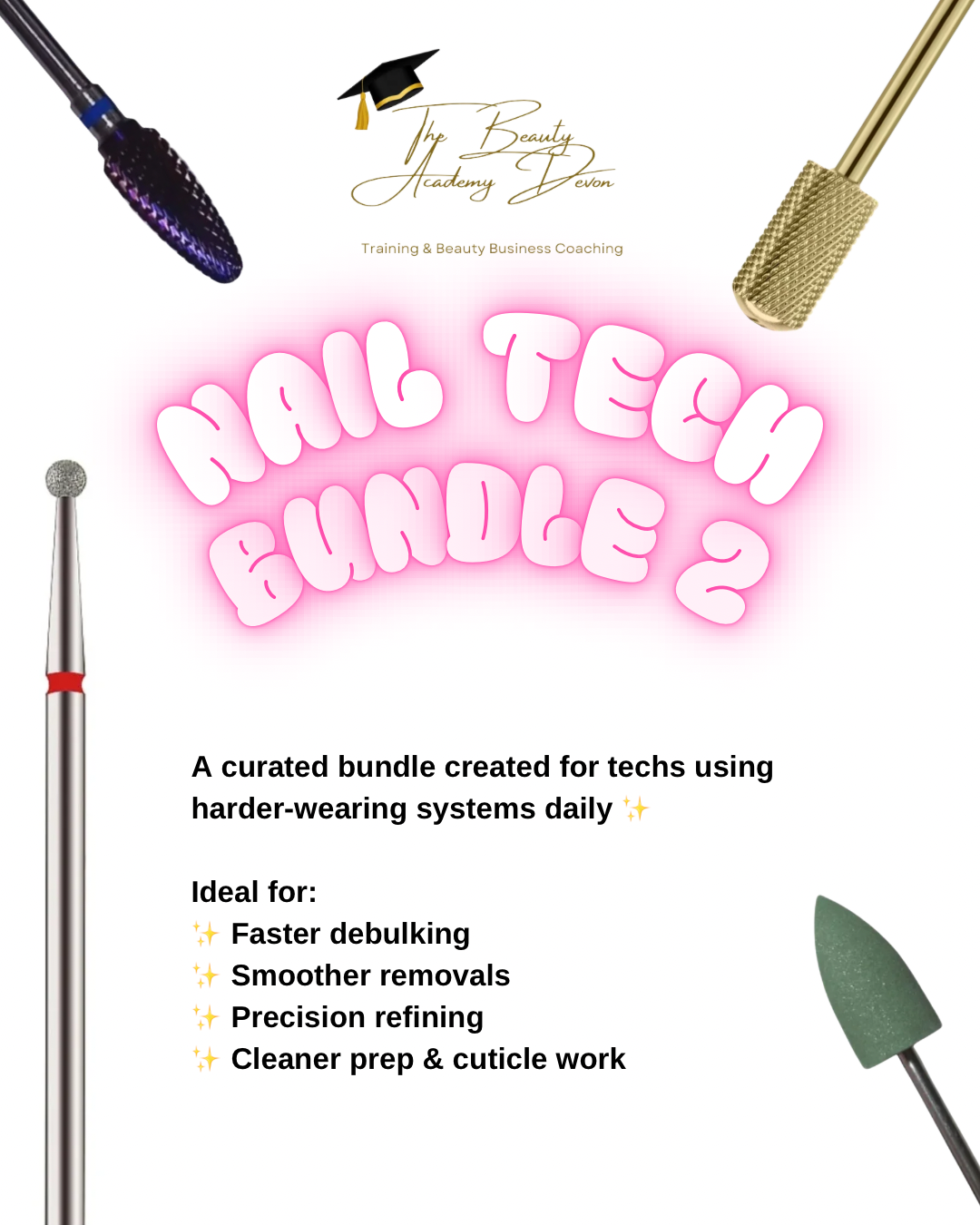 Nail Tech Creator Bundle 2™ | Advanced Professional E-File Bit Kit